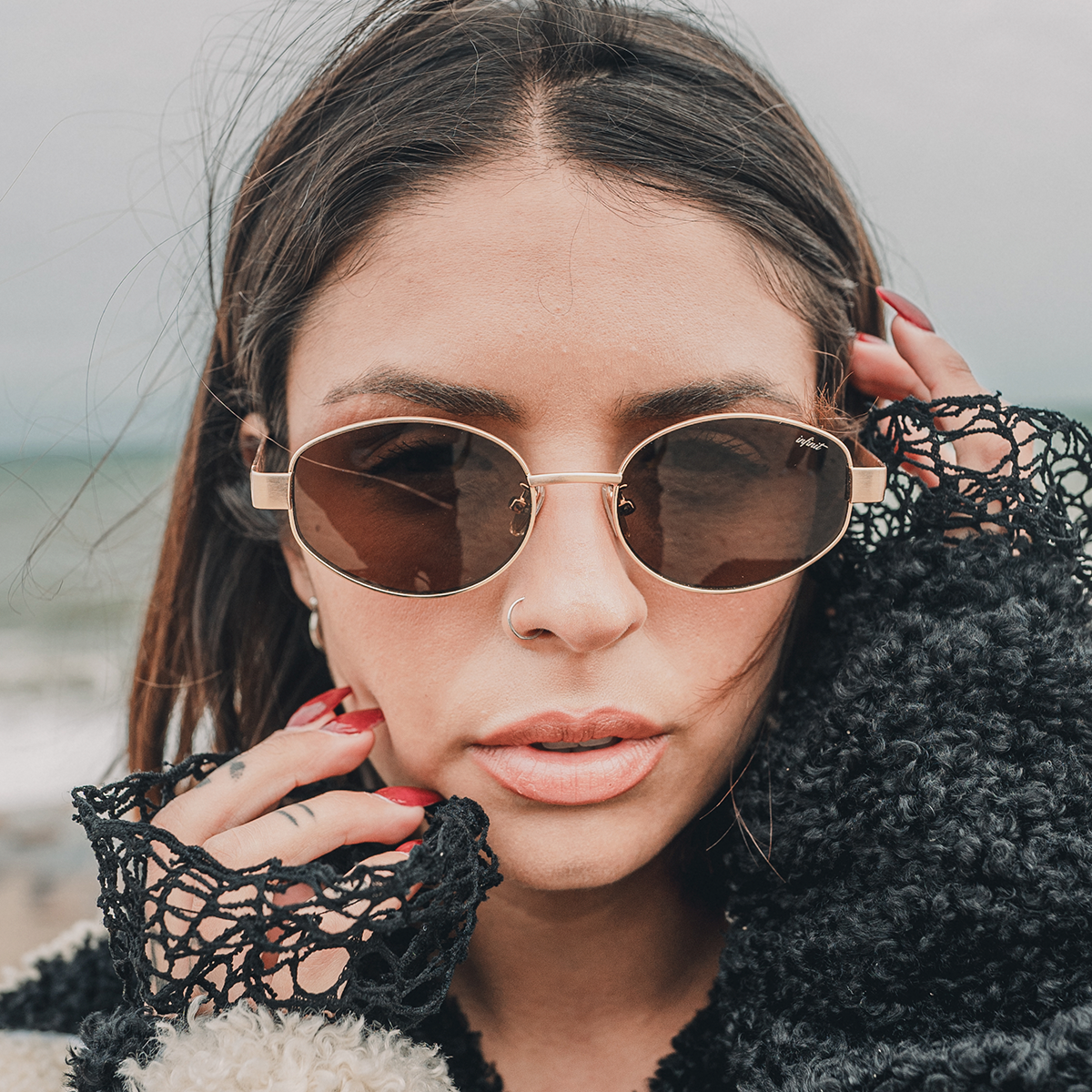 Óculos de sol Alaska - Ouro - Lente marrom