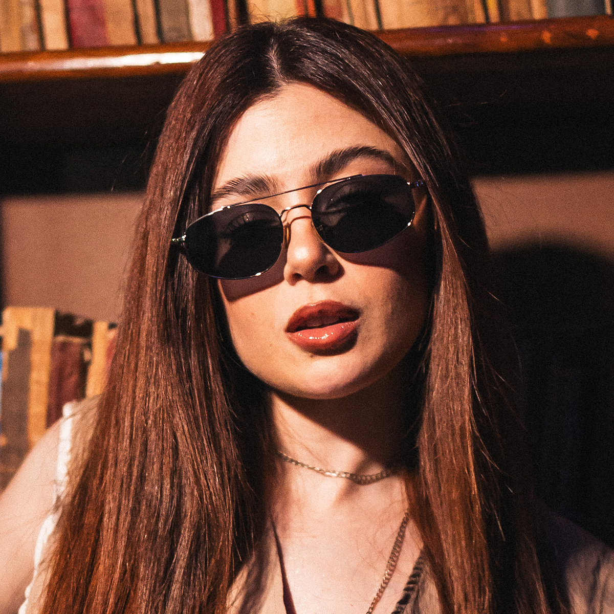 Óculos de sol Talladega - Ouro Claro - Lente cinza