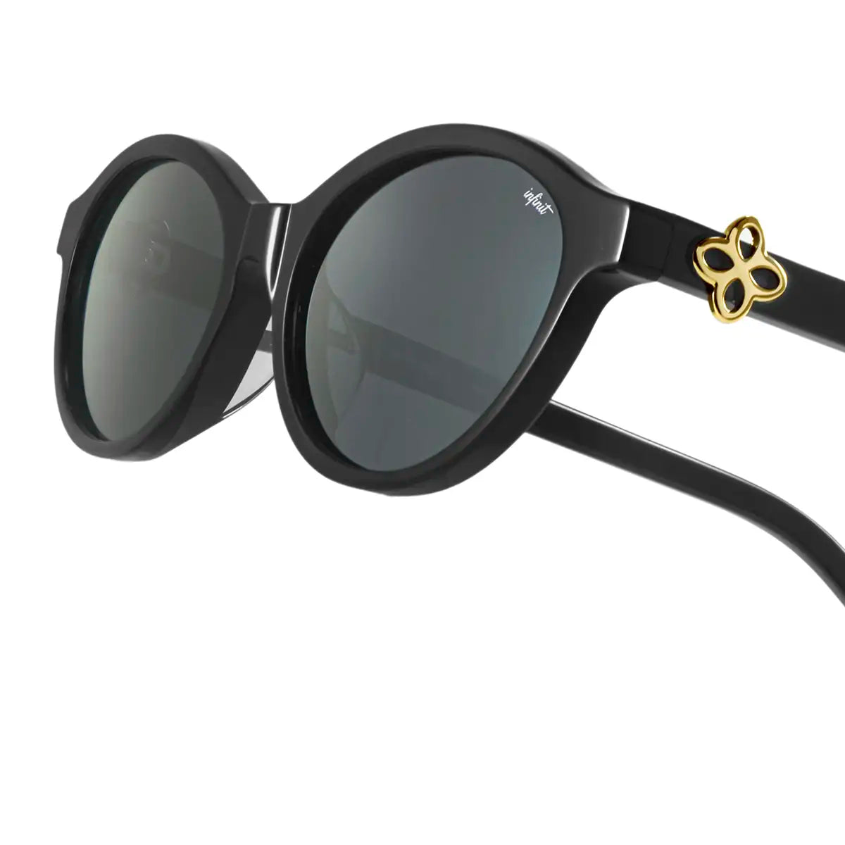 ÓCULOS DE SOL Naomi - Preto Brilhante - Lente Cinza Degradada