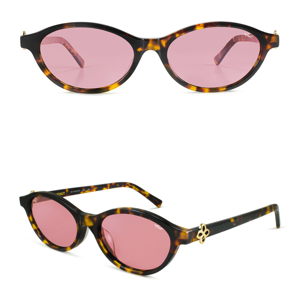 ÓCULOS DE SOL Naomi - Dk Havana - Lente Rosa