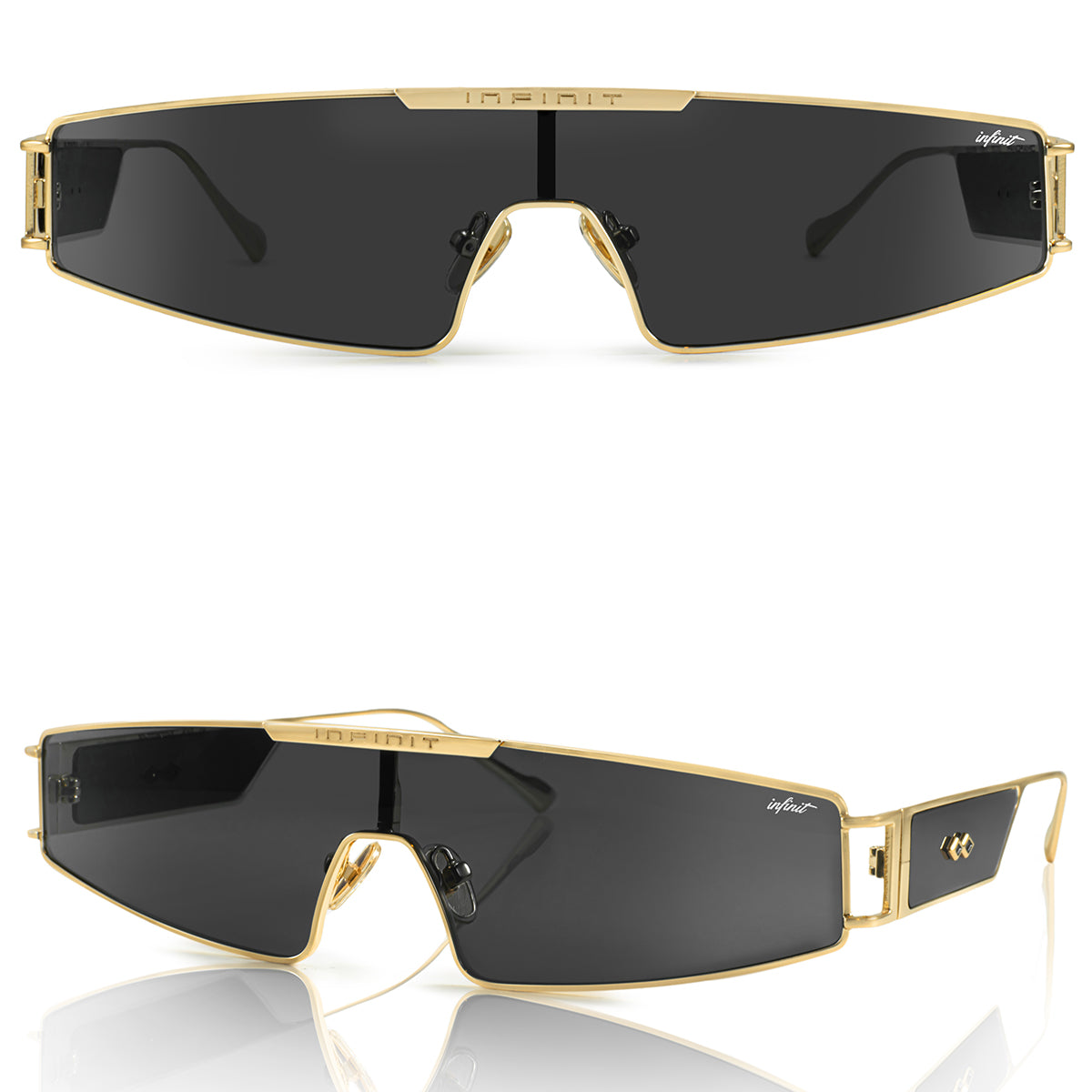 ÓCULOS DE SOL Panoramic - Preto Fosco - Lente Cinza