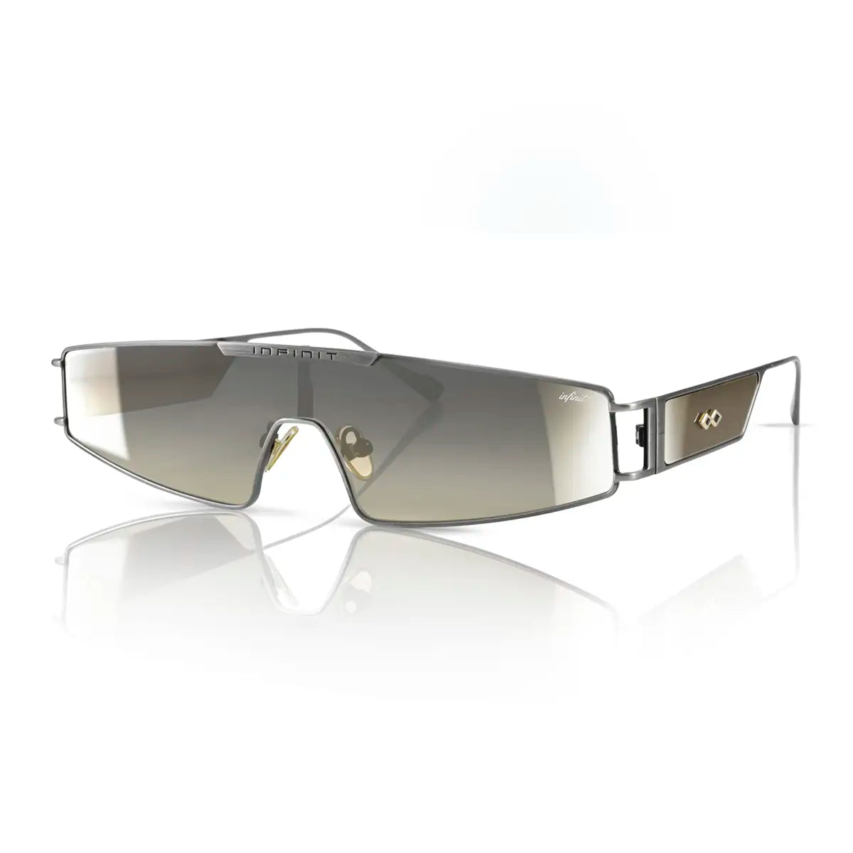 ÓCULOS DE SOL Panoramic - Prata - Lente Café Espelhada Degrade