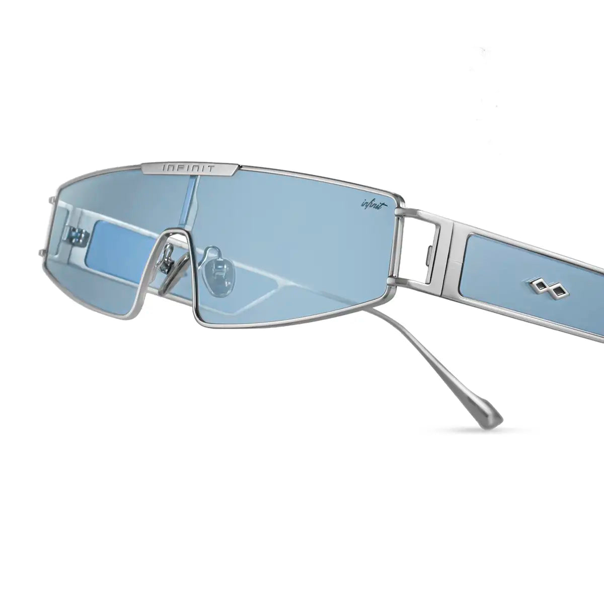 ÓCULOS DE SOL Panoramic - Prata - Lente Azul Retro