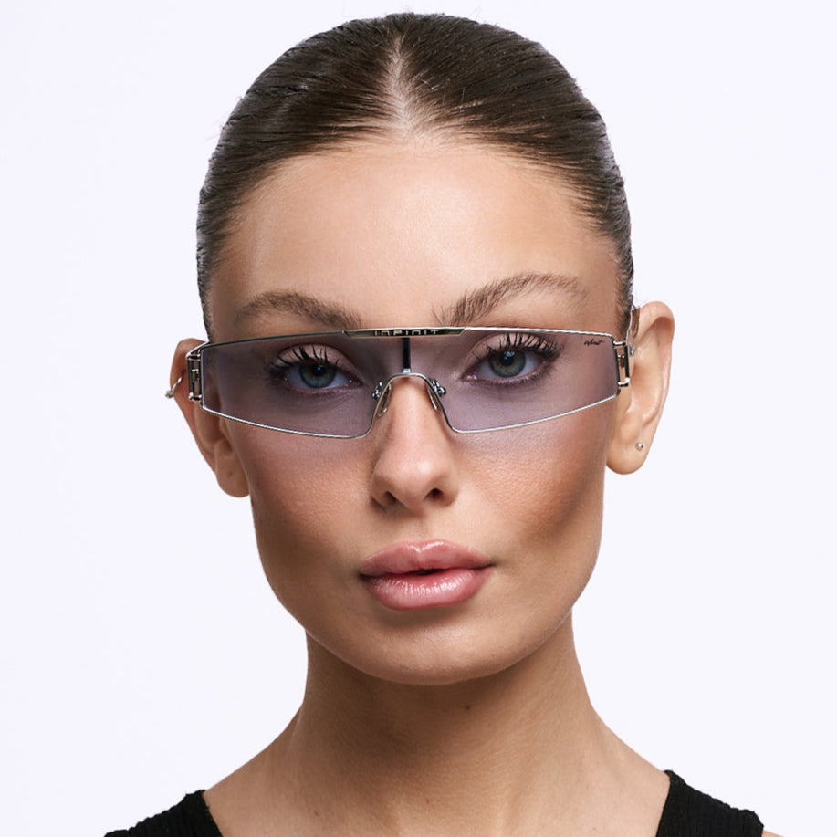 ÓCULOS DE SOL Panoramic - Prata - Lente Azul Retro