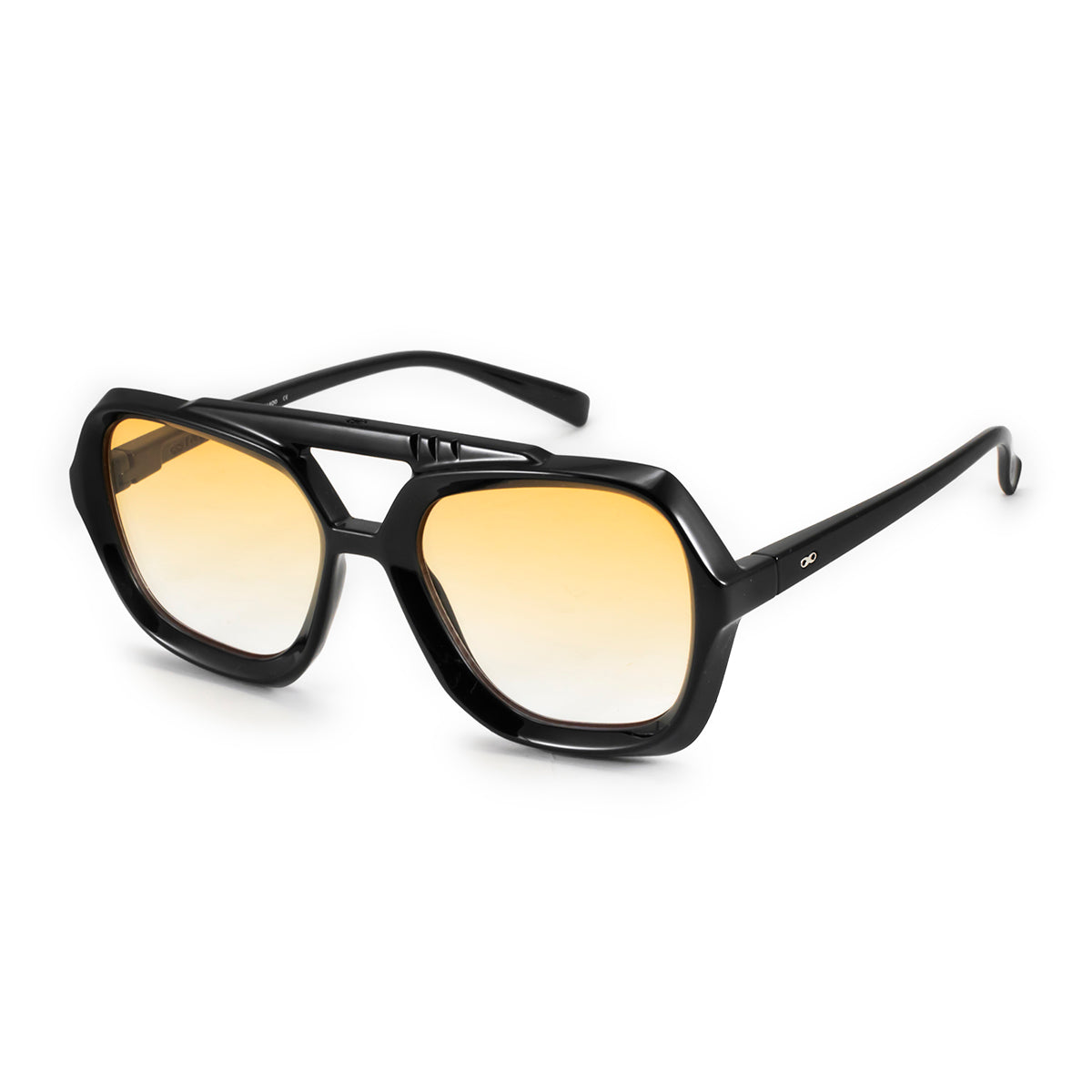 ÓCULOS DE SOL Tiger - Preto Brilhante - Lente Gradiente Laranja