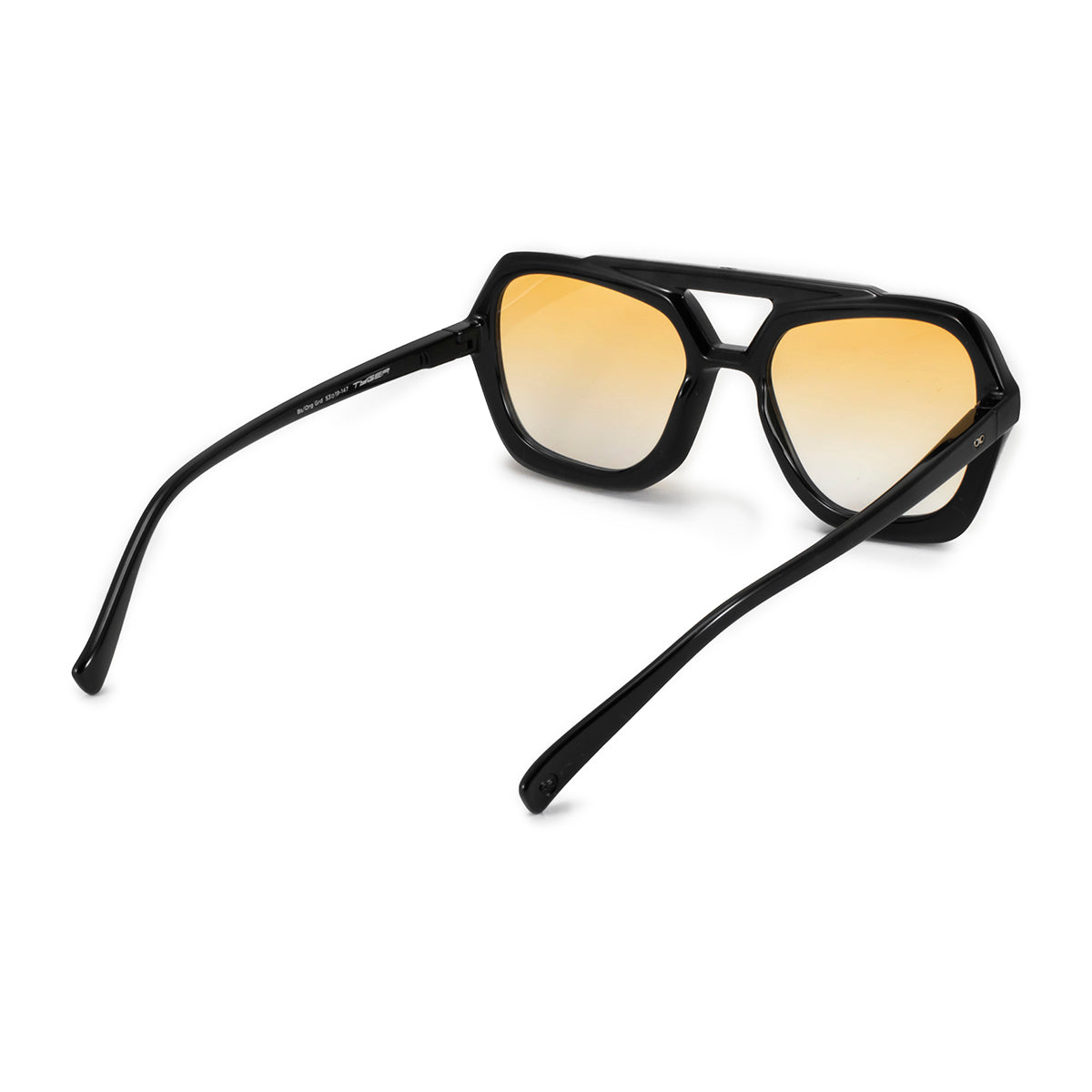 ÓCULOS DE SOL Tiger - Preto Brilhante - Lente Gradiente Laranja