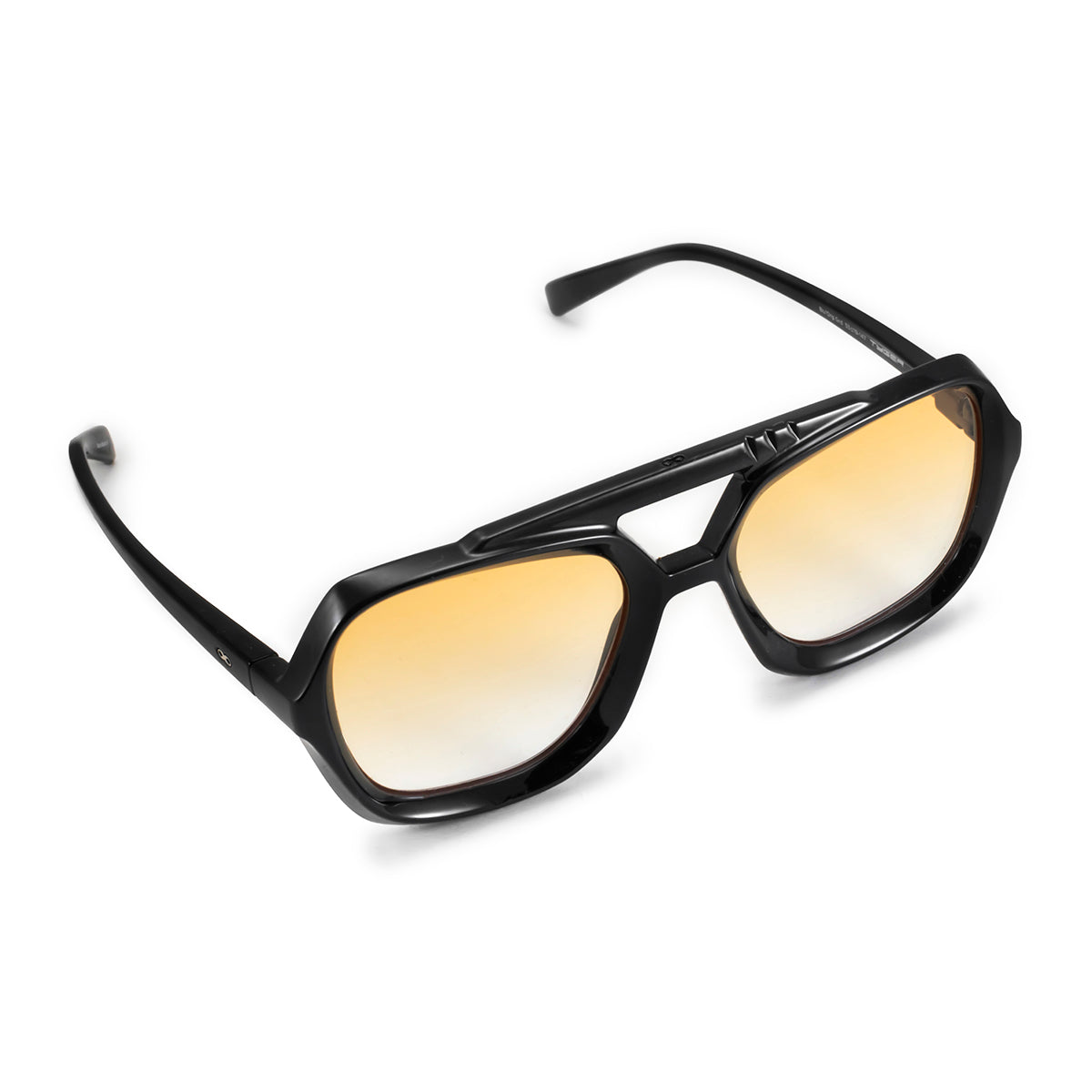 ÓCULOS DE SOL Tiger - Preto Brilhante - Lente Gradiente Laranja