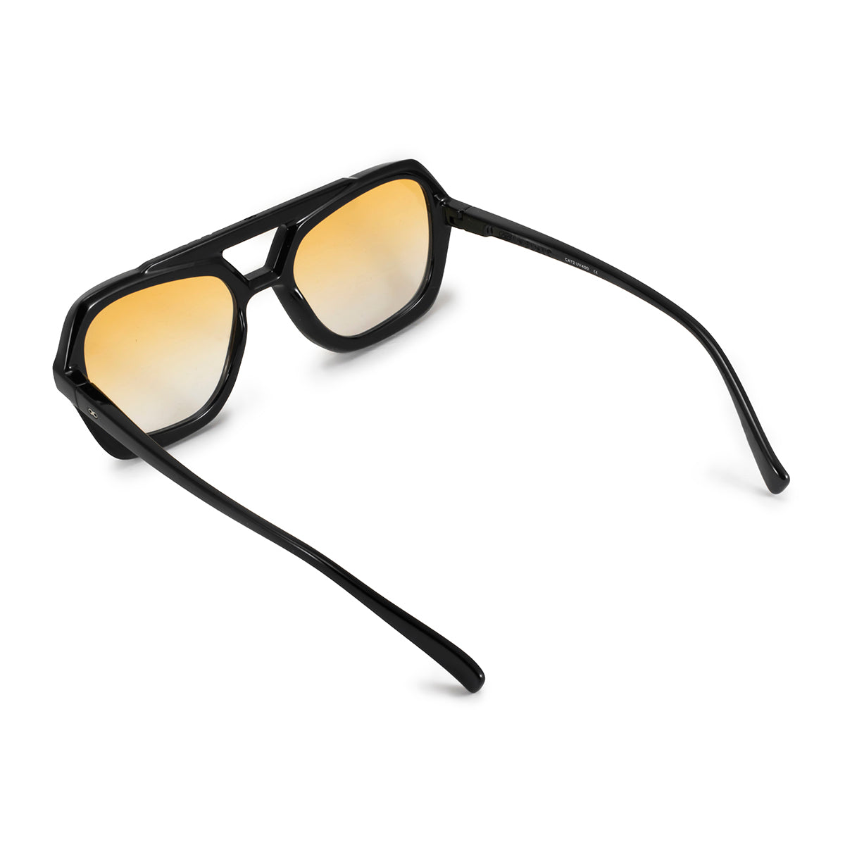 ÓCULOS DE SOL Tiger - Preto Brilhante - Lente Gradiente Laranja