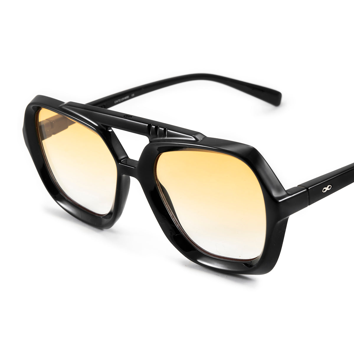 ÓCULOS DE SOL Tiger - Preto Brilhante - Lente Gradiente Laranja