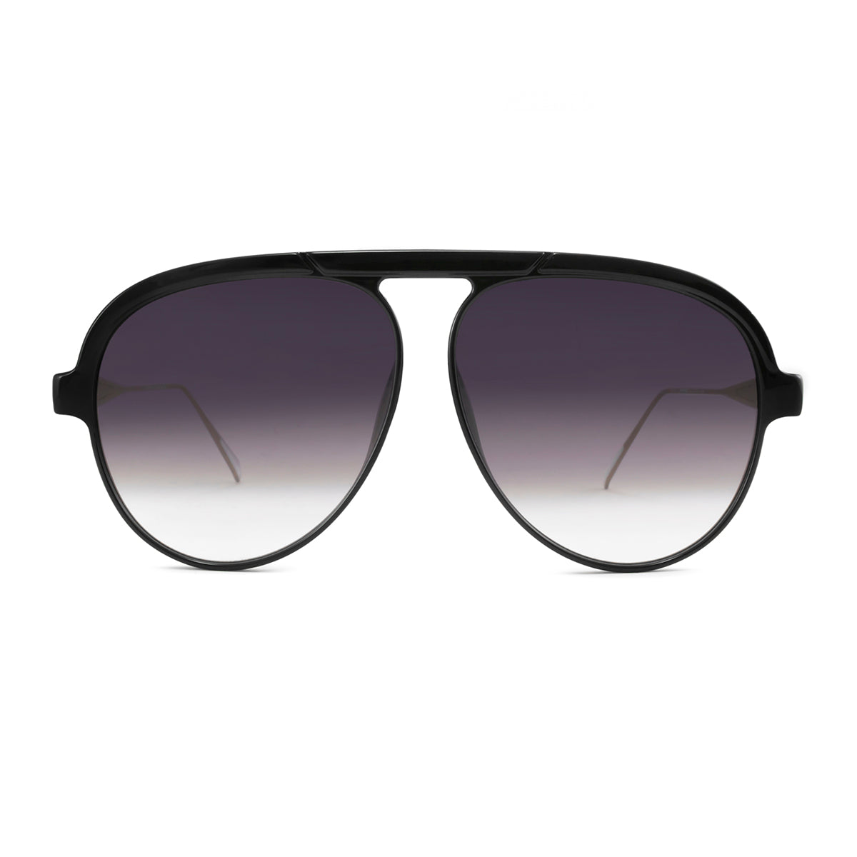ÓCULOS DE SOL Paris - Metal Preto Brilhante - Lente Horizonte