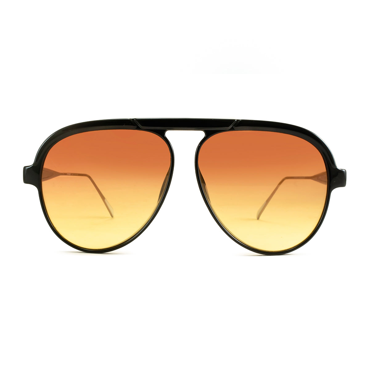 ÓCULOS DE SOL Paris - Metal Preto Brilhante - Lente Sunset