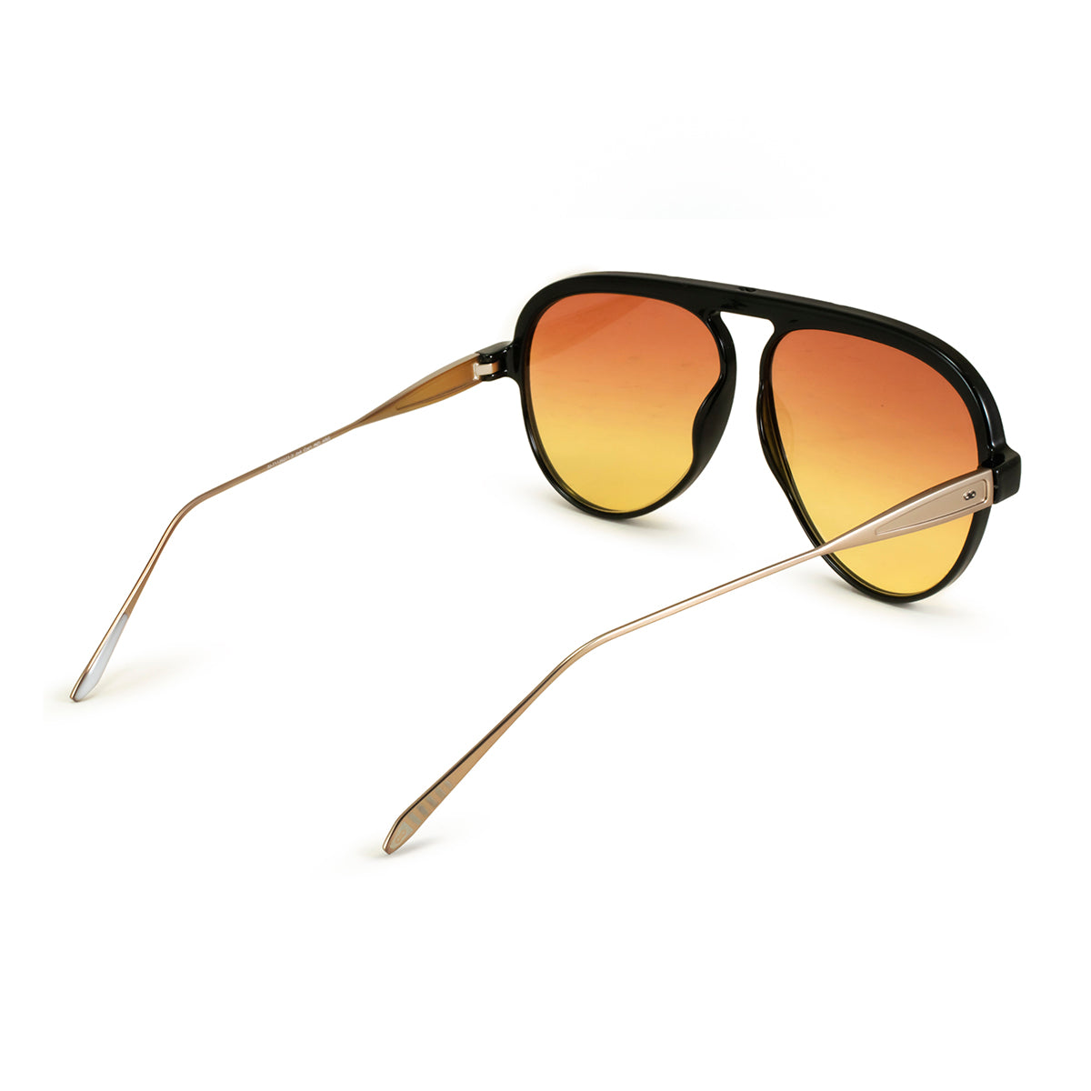ÓCULOS DE SOL Paris - Metal Preto Brilhante - Lente Sunset