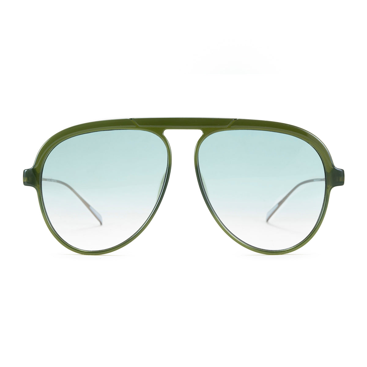 ÓCULOS DE SOL Paris - Metal Verde Olive - Lente Degradada Verde