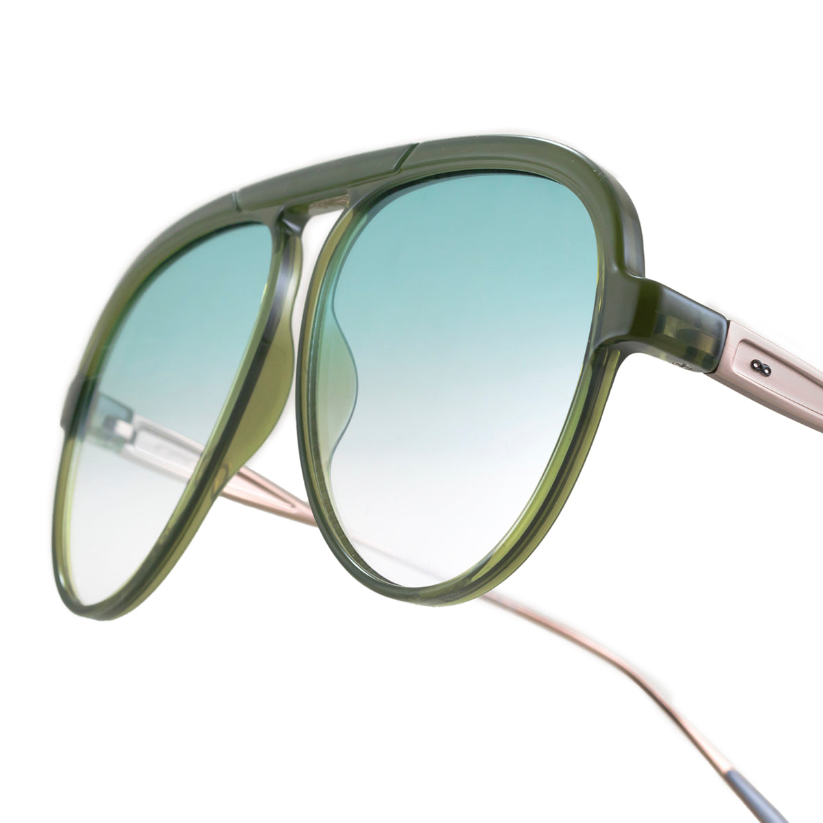 ÓCULOS DE SOL Paris - Metal Verde Olive - Lente Degradada Verde