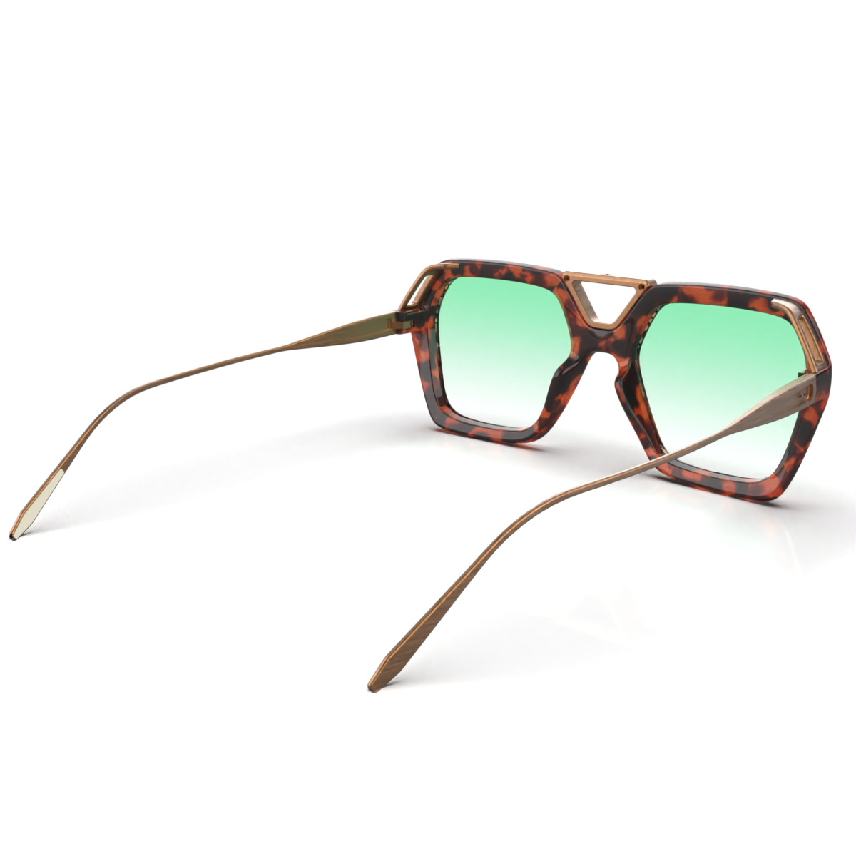 Óculos de sol London - Metal Tartaruga - Lente degradada Verde