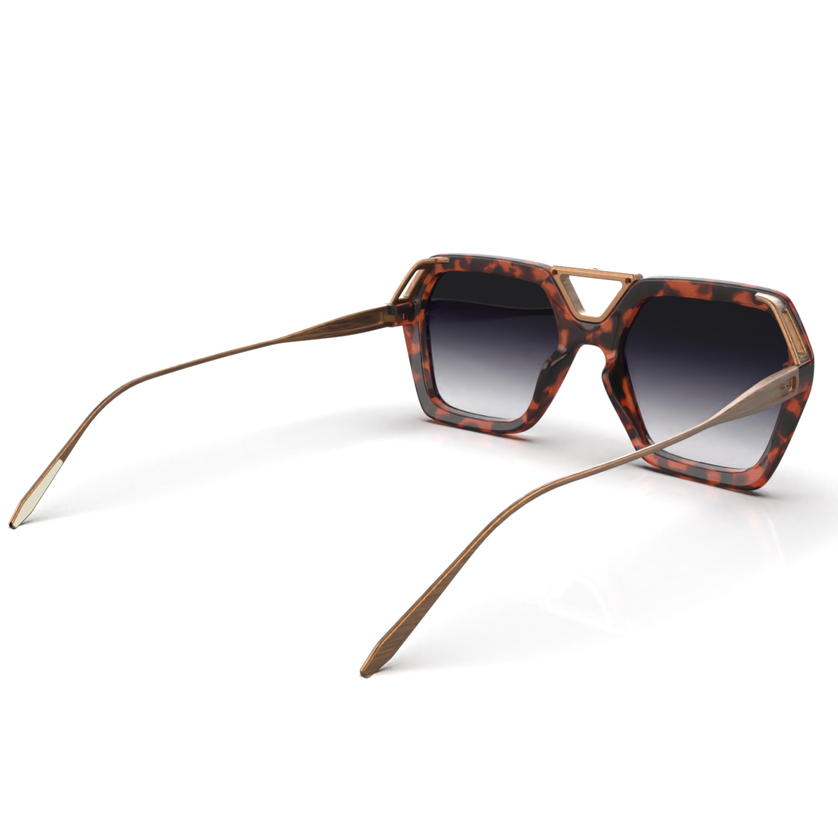 Óculos de sol London - Metal Tartaruga - Lente degradada cinza