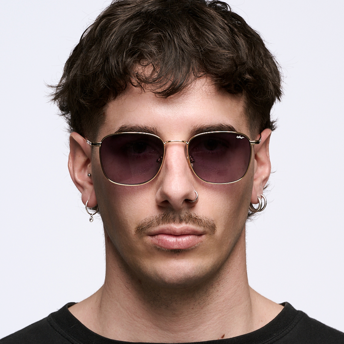 ÓCULOS DE SOL Secchia - Ouro - Lente Cinza Degradada