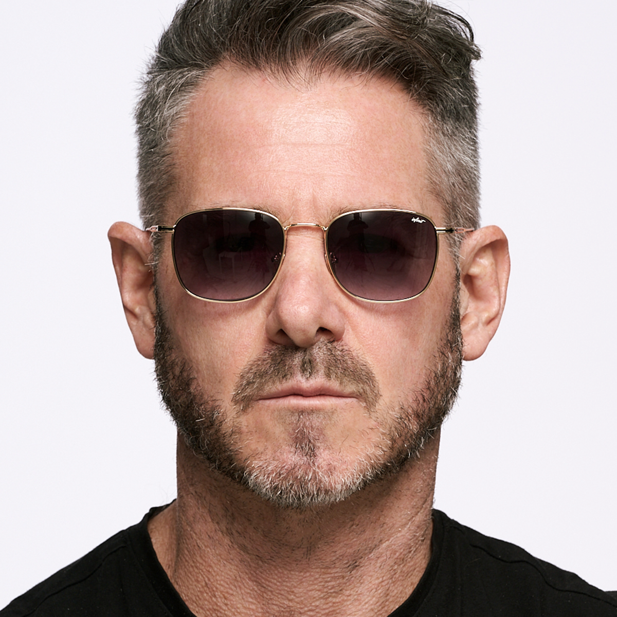 ÓCULOS DE SOL Secchia - Ouro - Lente Cinza Degradada