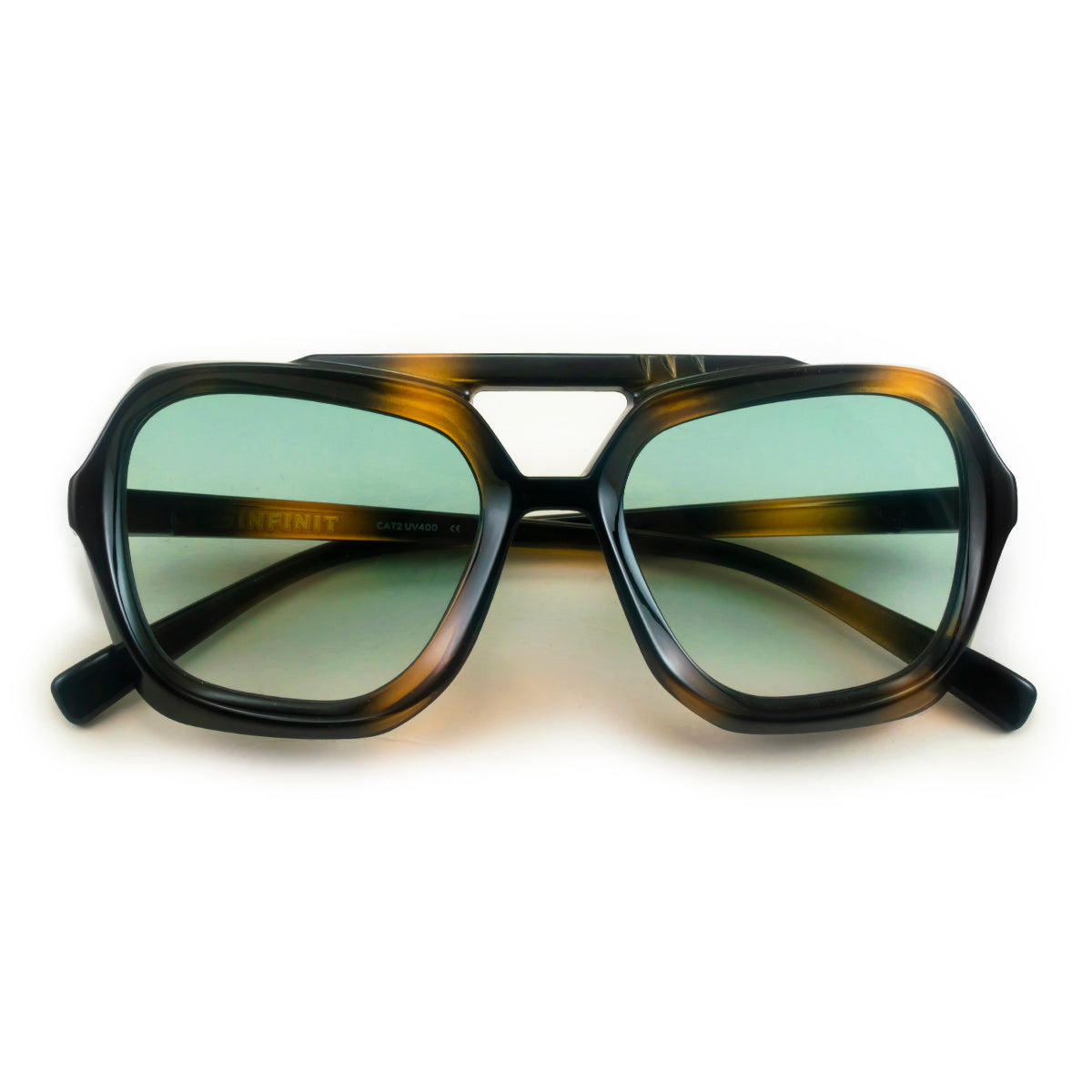 ÓCULOS DE SOL TIGER - Tartaruga - Lente Gradiente Verde