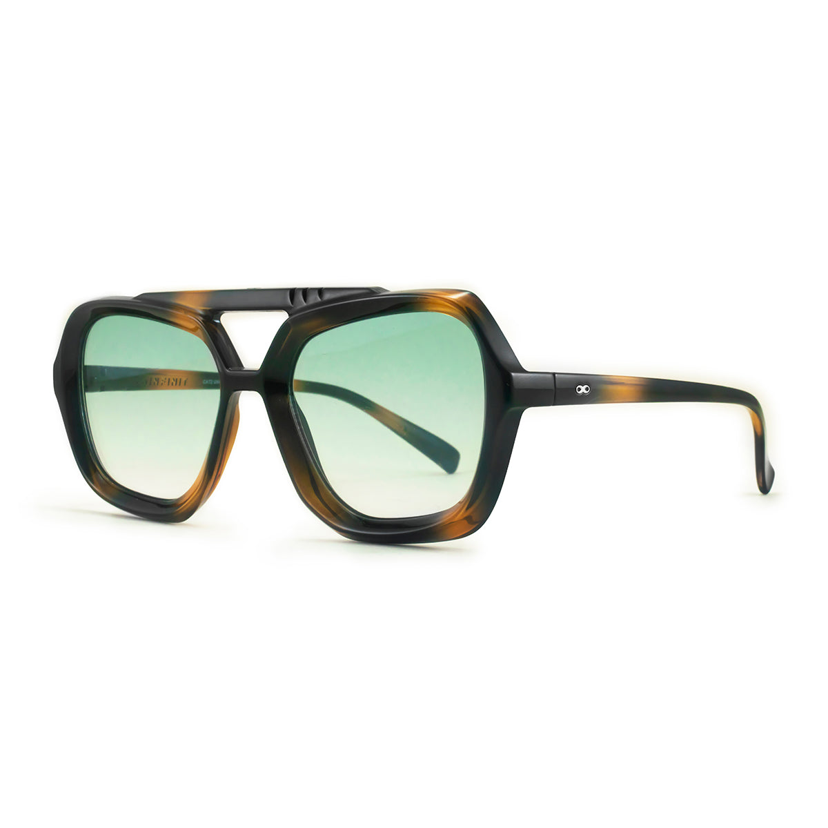 ÓCULOS DE SOL TIGER - Tartaruga - Lente Gradiente Verde