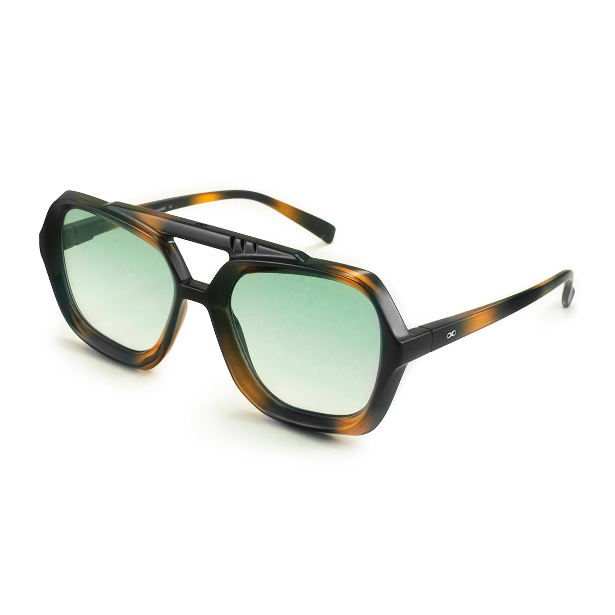 ÓCULOS DE SOL TIGER - Tartaruga - Lente Gradiente Verde