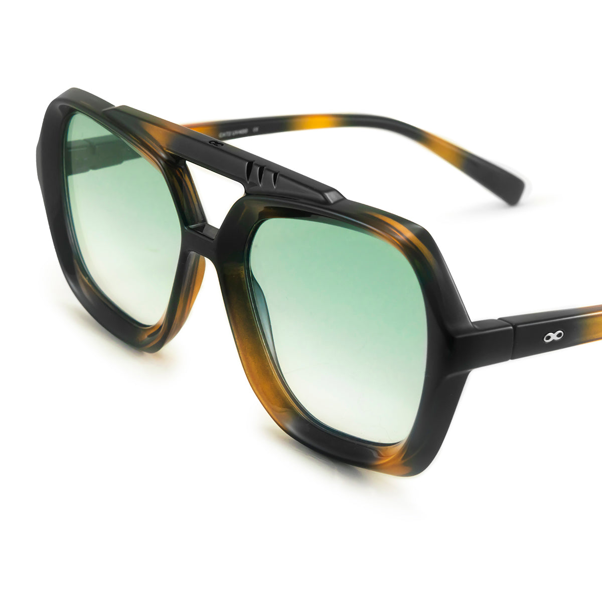 ÓCULOS DE SOL TIGER - Tartaruga - Lente Gradiente Verde