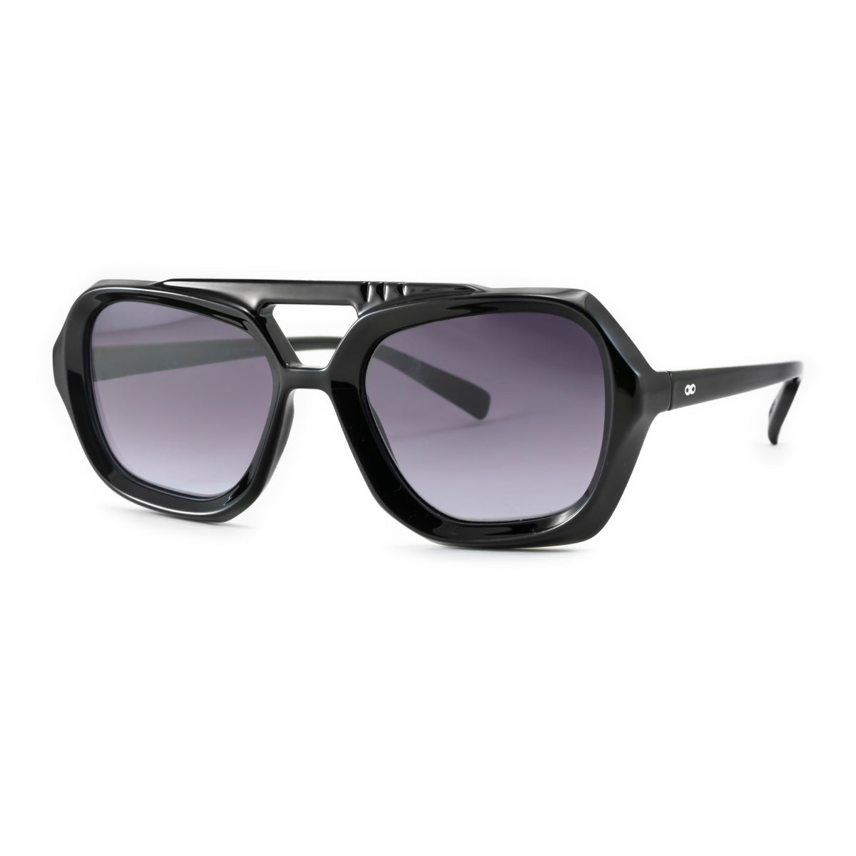 ÓCULOS DE SOL Tiger - Preto Brilhante - Lente Gradiente Cinza