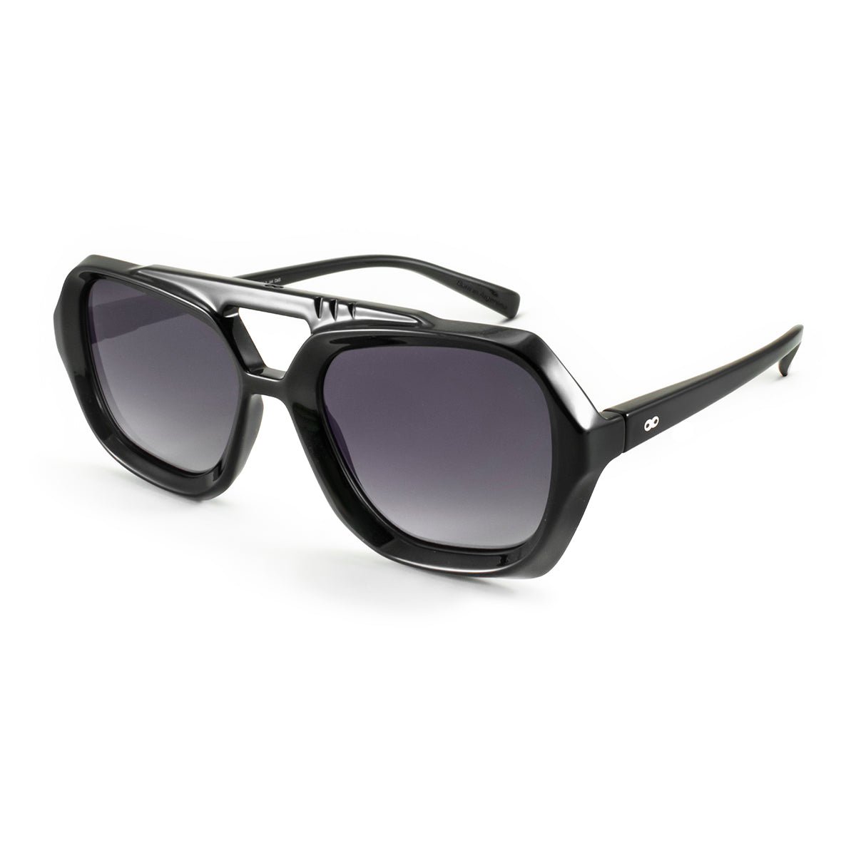 ÓCULOS DE SOL Tiger - Preto Brilhante - Lente Gradiente Cinza