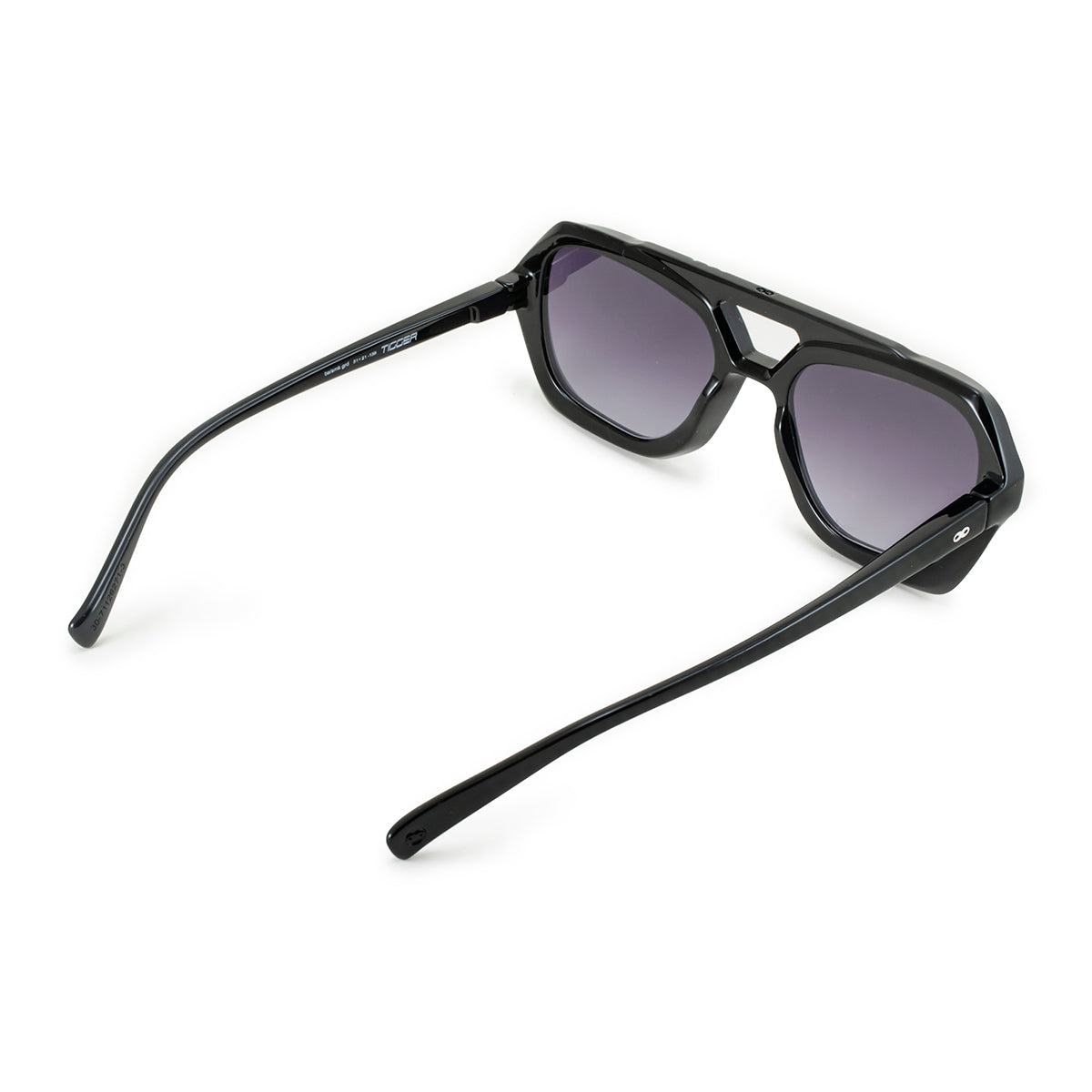 ÓCULOS DE SOL Tiger - Preto Brilhante - Lente Gradiente Cinza