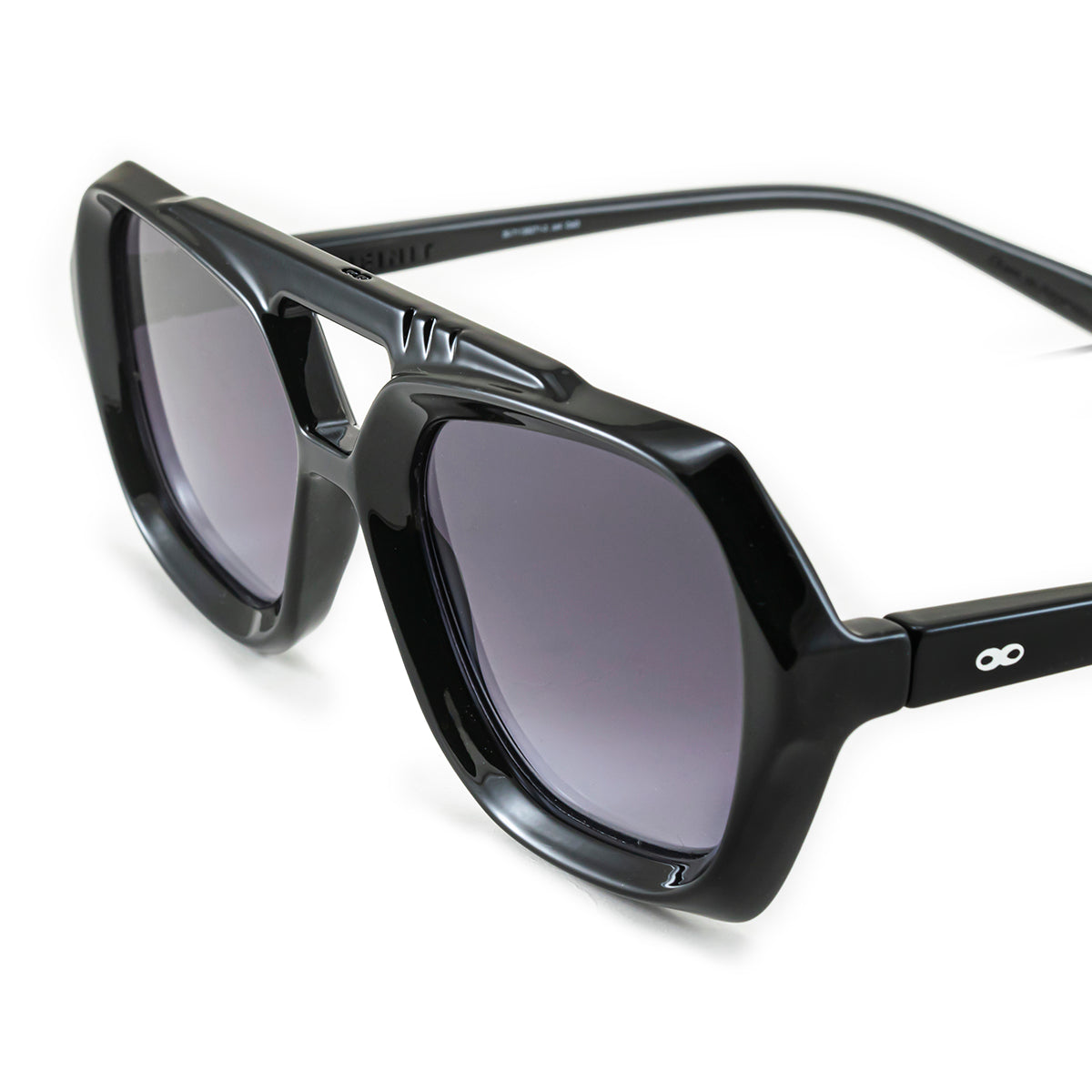 ÓCULOS DE SOL Tiger - Preto Brilhante - Lente Gradiente Cinza