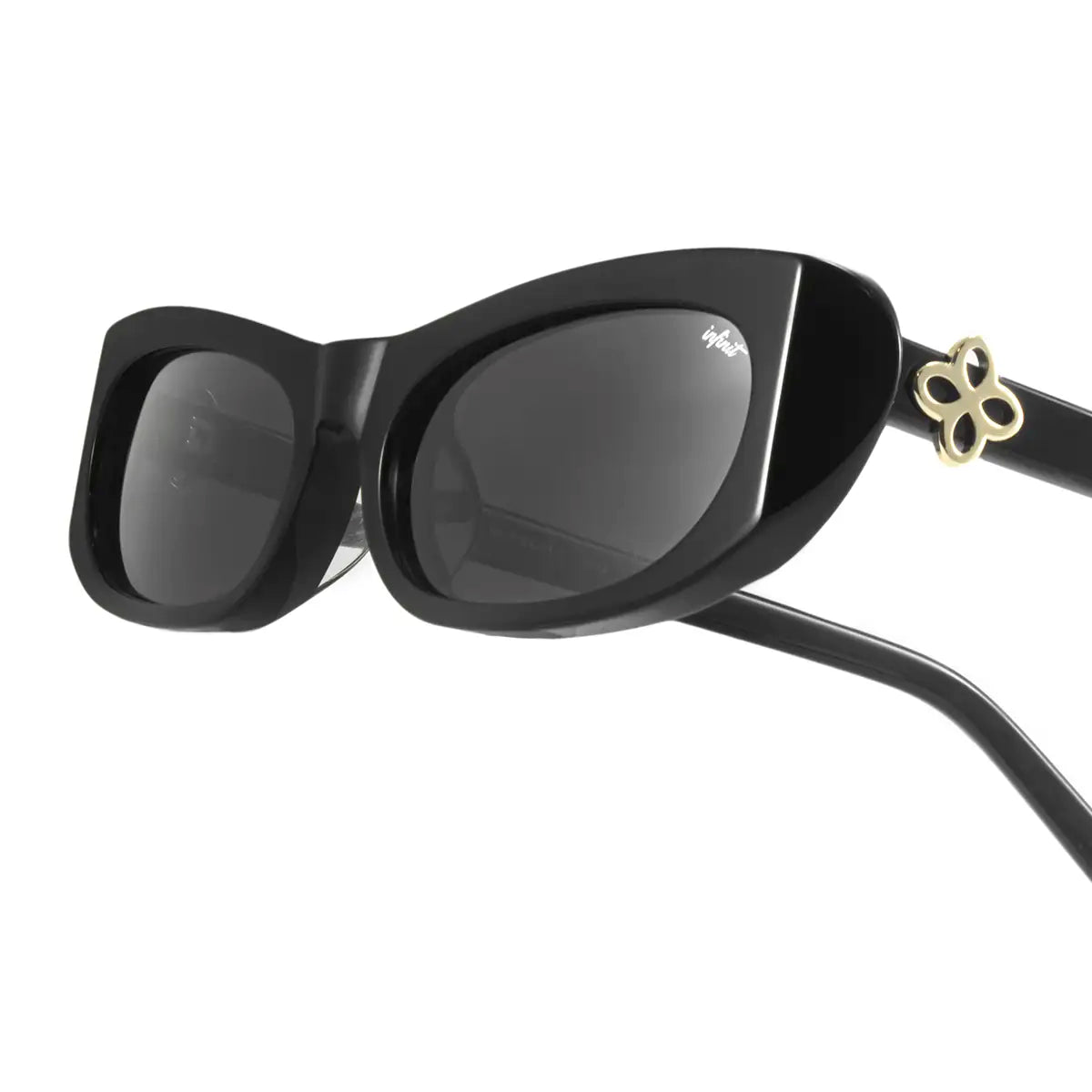 ÓCULOS DE SOL Trinity - Preto Brilhante - Lente Cinza