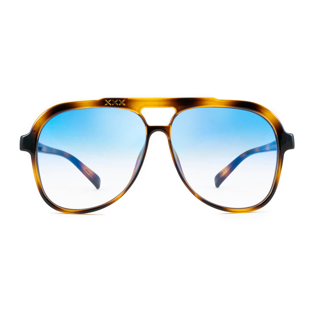 Óculos de sol triple Xxx - tartaruga - lente degradada azul espelhada