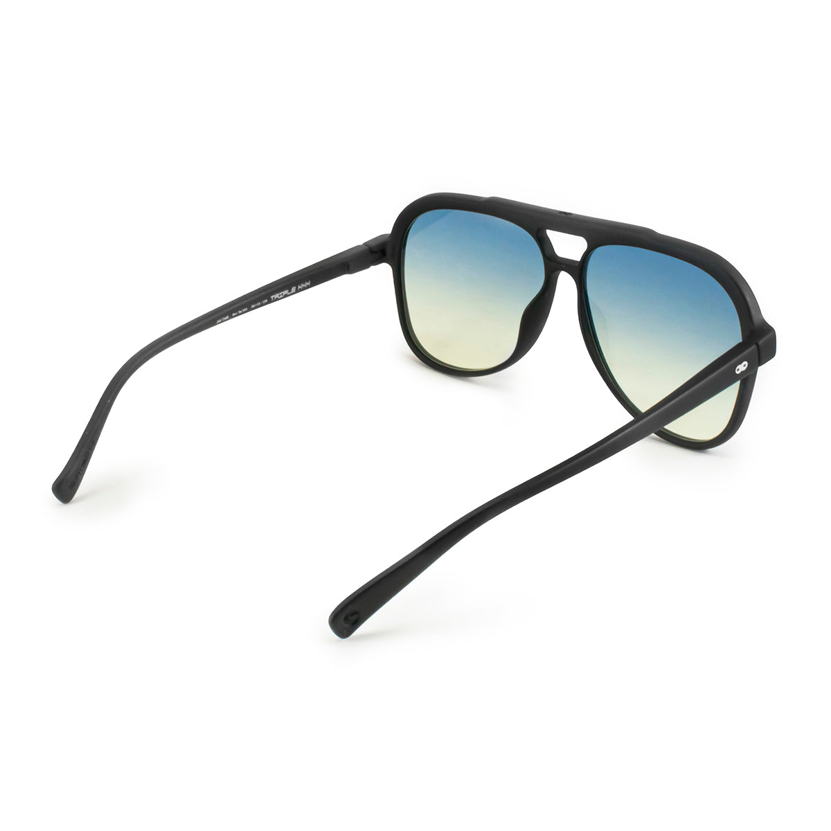 Óculos de sol triple Xxx - preto fosco - lente degradada azul amarela