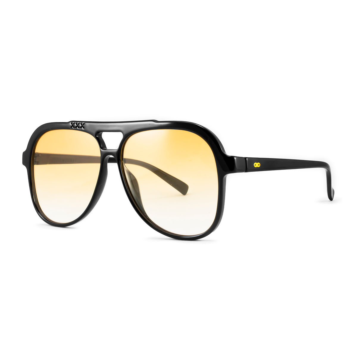 Óculos de sol triple Xxx - Preto Brilhante - lente degradada laranja