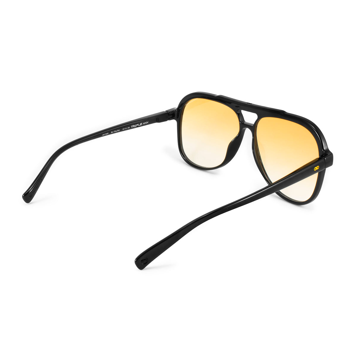 Óculos de sol triple Xxx - Preto Brilhante - lente degradada laranja