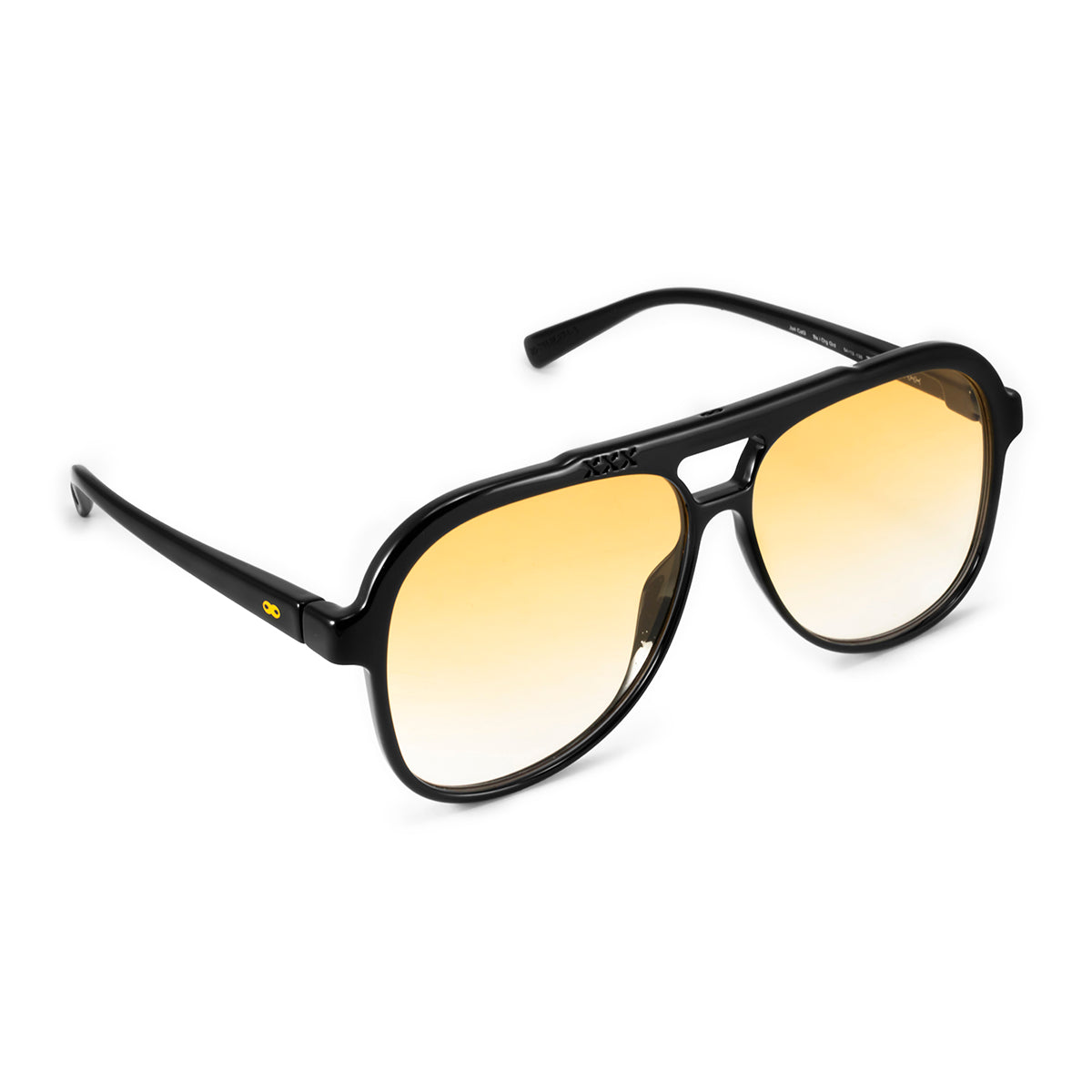 Óculos de sol triple Xxx - Preto Brilhante - lente degradada laranja