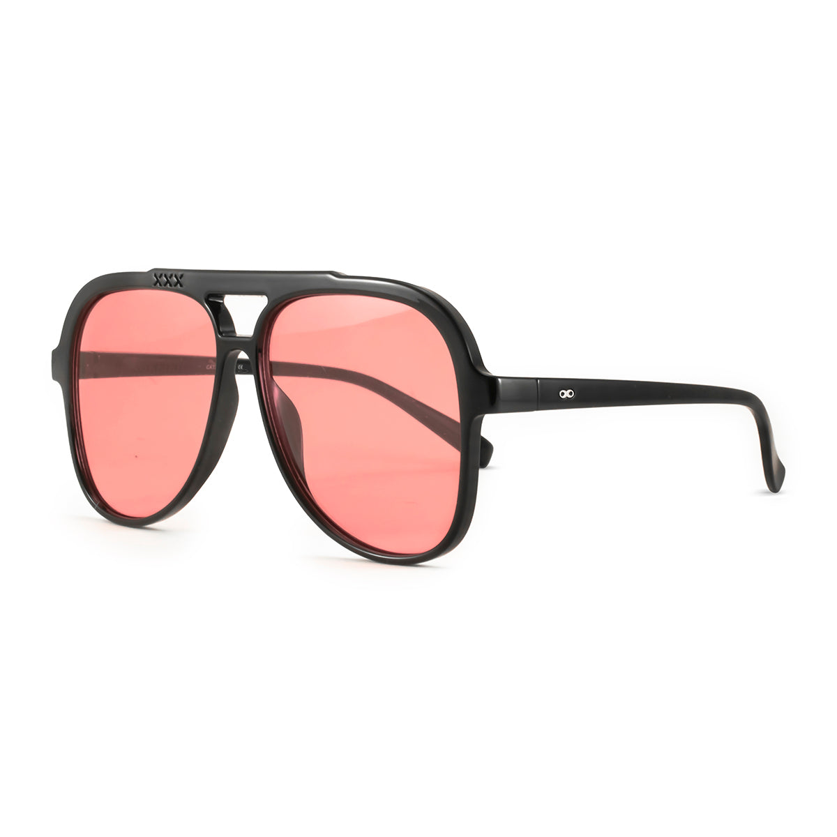 ÓCULOS DE SOL Triple XXX - Preto Brilhante - Lente Rosa