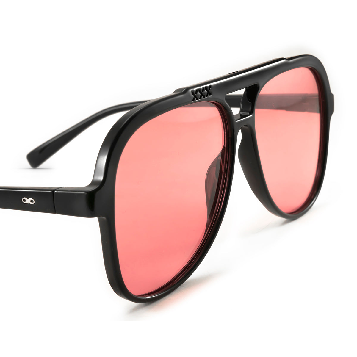 ÓCULOS DE SOL Triple XXX - Preto Brilhante - Lente Rosa