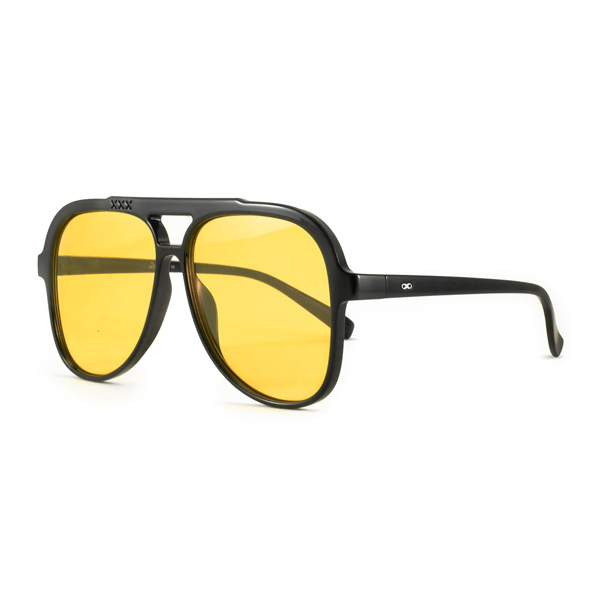 ÓCULOS DE SOL Triple XXX - Preto Brilhante - Lente Amarela