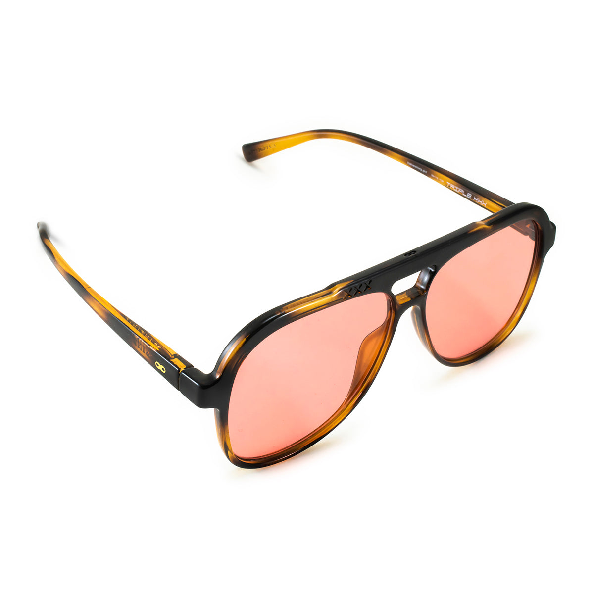 Óculos de Sol Triple Xxx - Havana - Lente Rosa