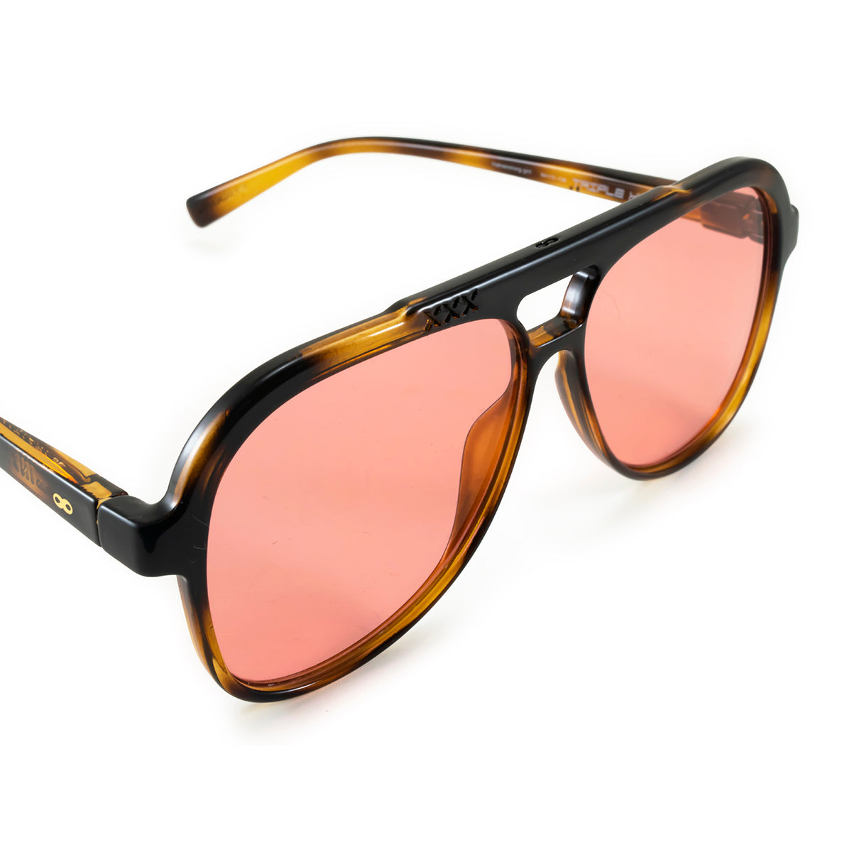 Óculos de Sol Triple Xxx - Havana - Lente Rosa