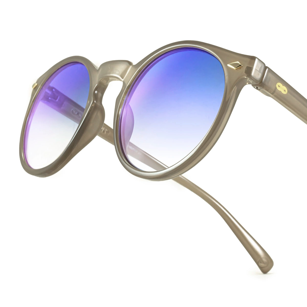 Óculos de sol Tulum - MARROM Leitoso - Lente degradada azul espelhada