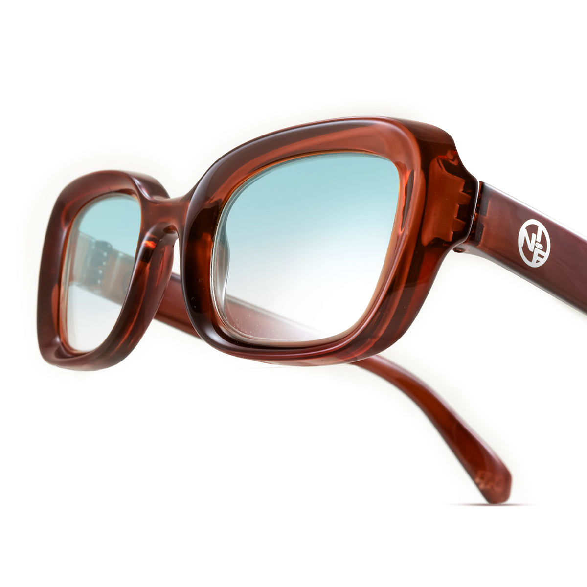 Óculos de sol Turin - Chocolate - lente degradada azul claro