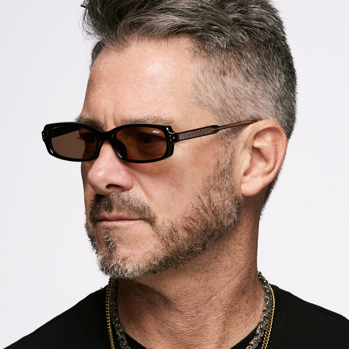 ÓCULOS DE SOL Virgil - Preto Brilhante - Lente Marrom