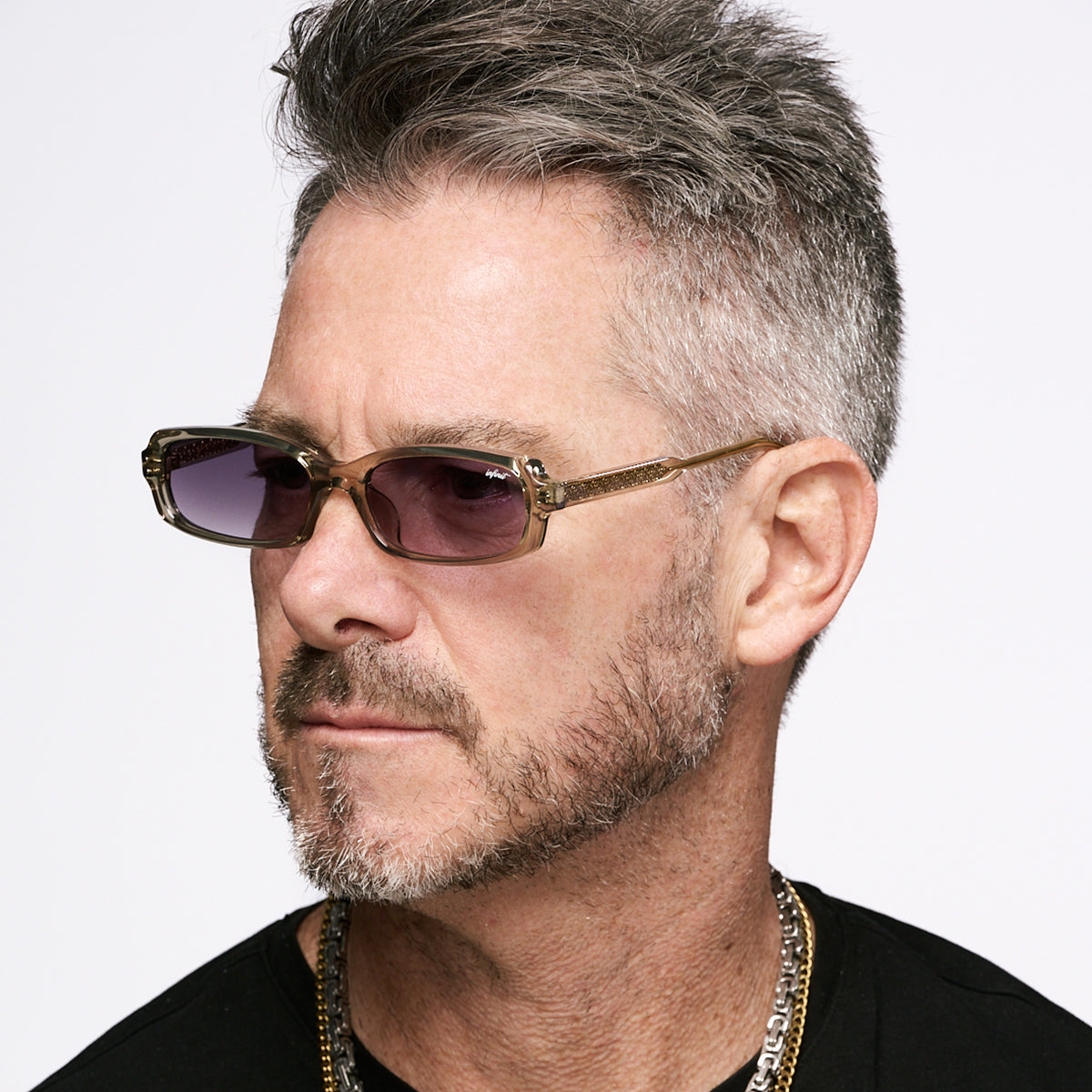 ÓCULOS DE SOL Virgil - Cinza Claro - Lente Roxo Degradada