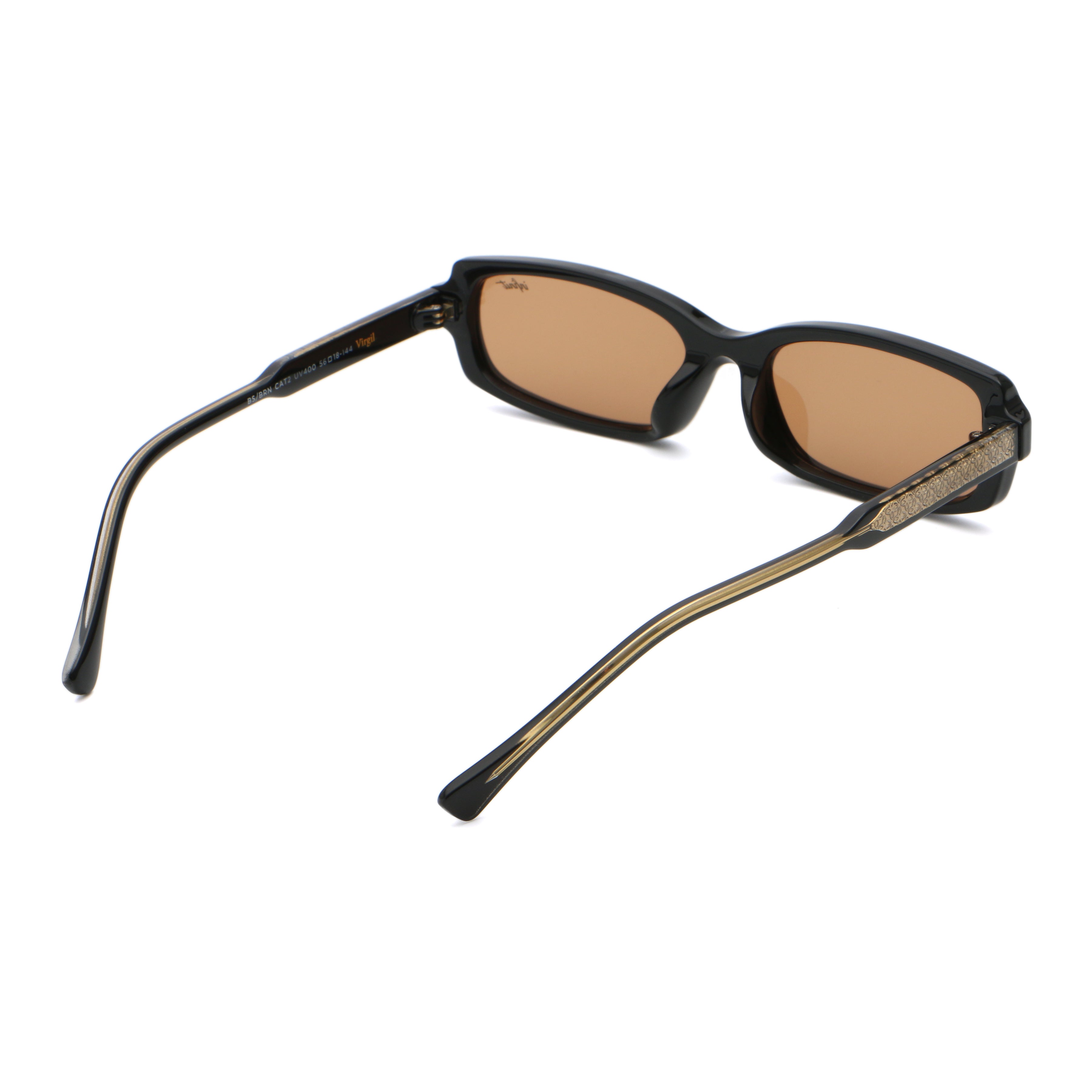 ÓCULOS DE SOL Virgil - Preto Brilhante - Lente Marrom