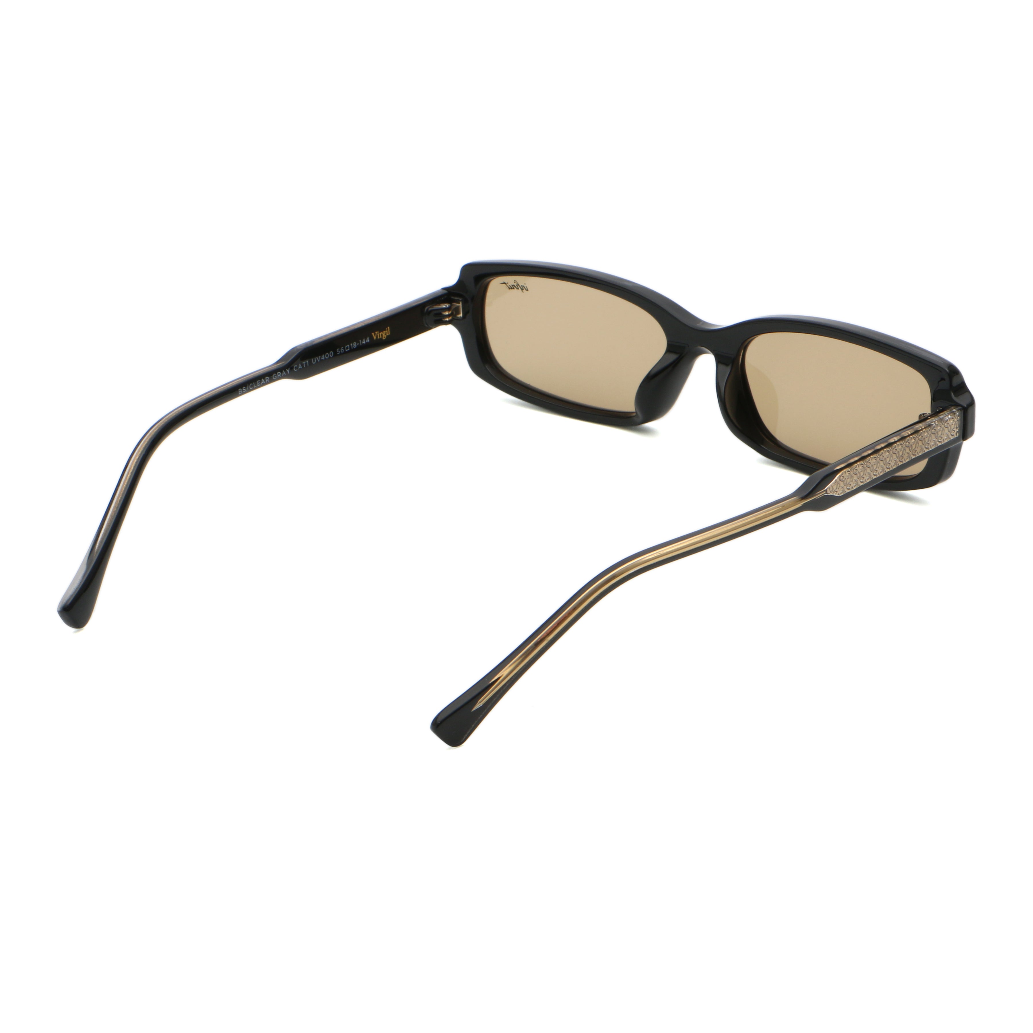 ÓCULOS DE SOL Virgil - Preto Brilhante - Lente Cinza Claro