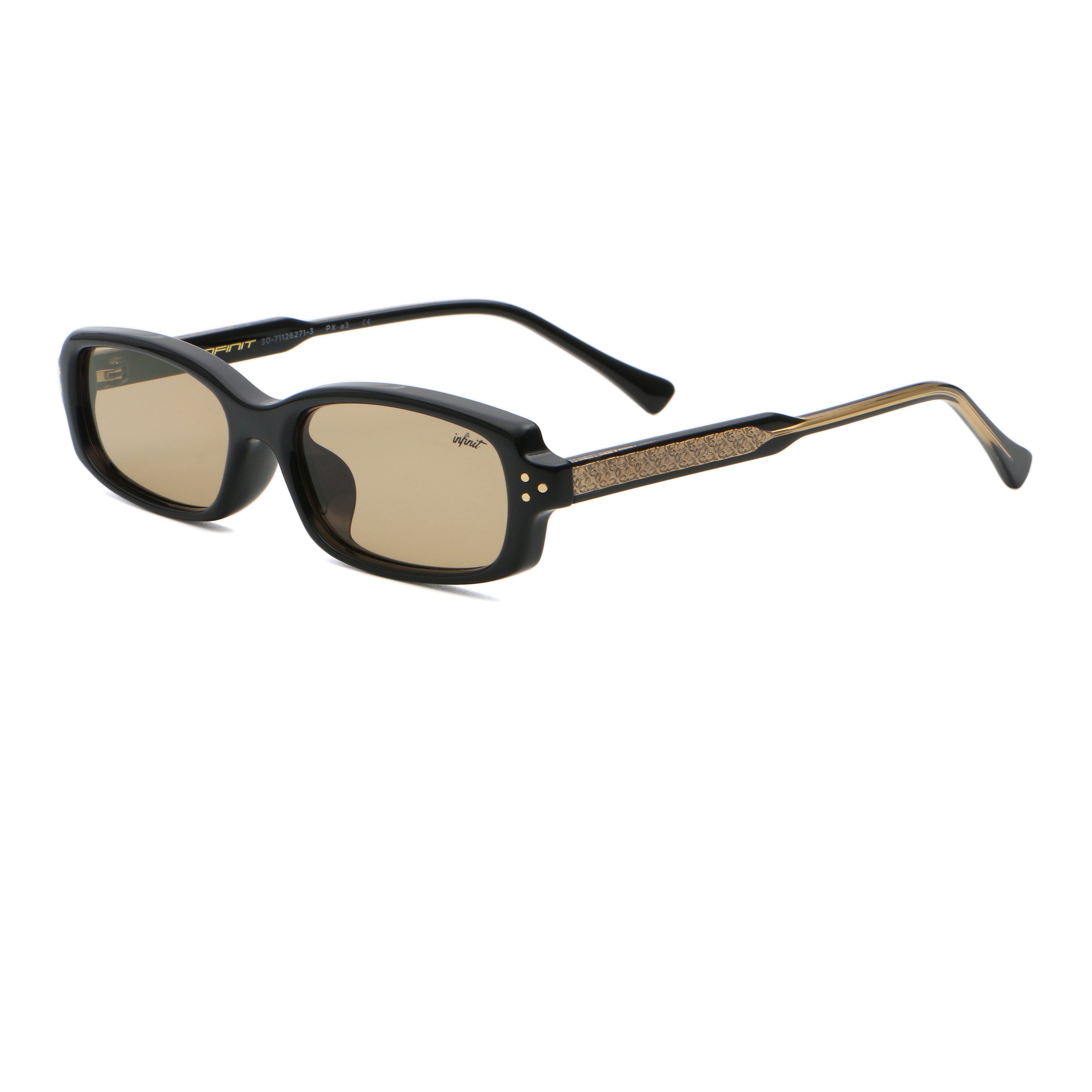 ÓCULOS DE SOL Virgil - Preto Brilhante - Lente Cinza Claro