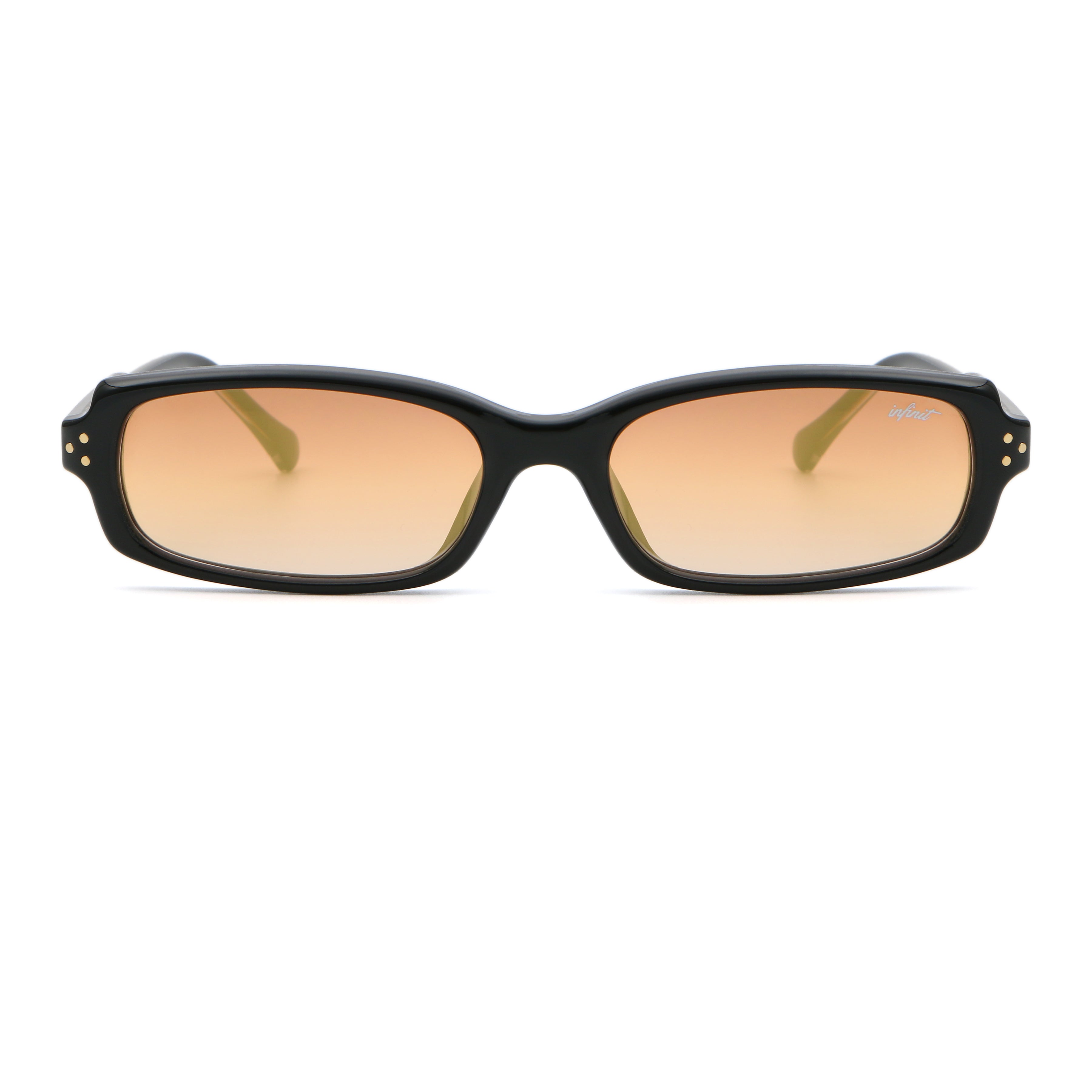 ÓCULOS DE SOL Virgil - Preto Brilhante Ouro - Lente Laranja