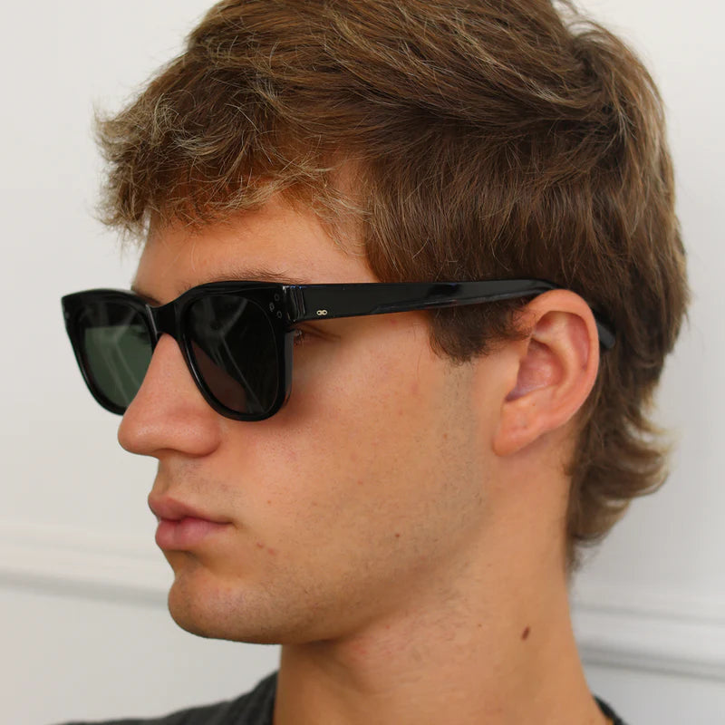 ÓCULOS DE SOL ZAMNA - Preto Brilhante Demi - Lente Verde Polarizado